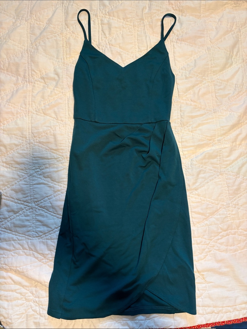 Classic Teal Spaghetti-Strap Mini Dress